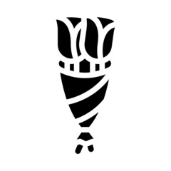 funeral two flowers glyph icon vector. funeral two flowers sign. isolated contour symbol black illustration
