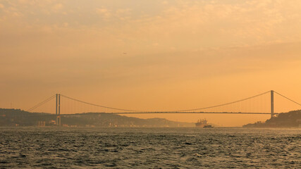 The Bosphorus Bridge connecting Europe and Asia.