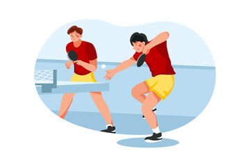 Table Tennis - Sport Illustration Concept. Flat illustration isolated on white background.