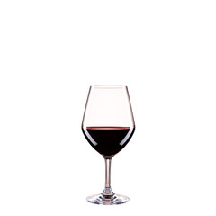 Goblet of red wine on a white background.