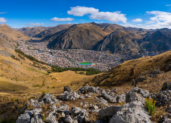 THE MORNING OF A SUNNY DAY IN THE CITY OF HUANCAVELICA IN PERU