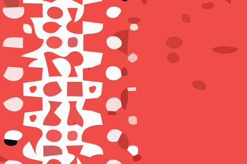 Red and white background. Abstract vector. Modern geometric design. 2D rendering digital illustration.