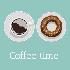 Coffee time, poster. Vector