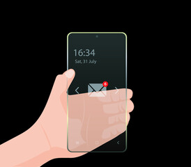 mobile phone icon. vector transparent smartphone .