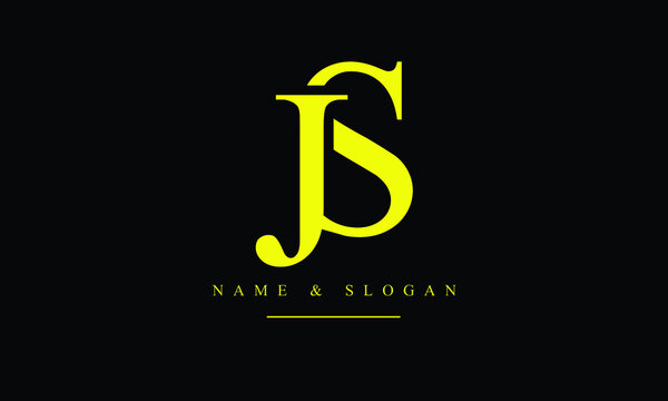 SJ, JS, S, J abstract letters logo monogram