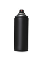 Can of black spray paint isolated on white. Graffiti supply