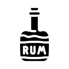 rum drink bottle pirate glyph icon vector. rum drink bottle pirate sign. isolated contour symbol black illustration