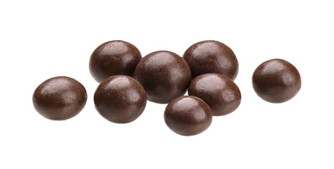 Chocolate balls isolated on white background