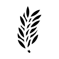 rosemary leaves glyph icon vector. rosemary leaves sign. isolated contour symbol black illustration