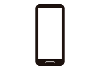 Icono negro de smartphone en fondo blanco.