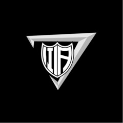 initial letter I A shield shape with triangular decoration