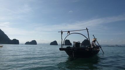 Fisherman on a boat, Vietnam, Southeast Asia, sea
