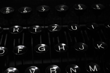 old vintage typewriter keys letters