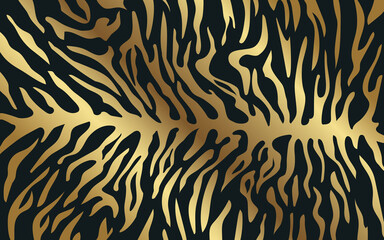 Stripes on the skin of a tiger, a pattern of stripes on the skin of a predator, gold pattern on a dark background.