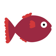 Big red fish illustration. Isolated on white background.