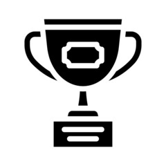 trophy cup glyph icon vector. trophy cup sign. isolated contour symbol black illustration