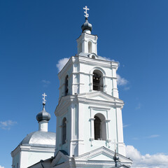 Fototapeta premium Domes with crosses, the top of the church is turned to the east. Orthodox Christian religion