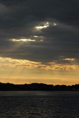 Sunset over Little Belt, Lillebælt, Denmark