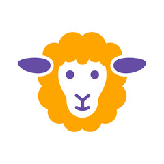 Sheep vector glyph icon. Animal head sign