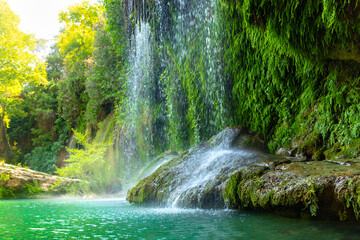 Famous Kursunlu Selalesi, Waterfalls in Antalya, Turkey.