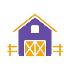 Farm barn vector glyph icon. Farm animal sign