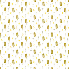 Vector seamless pattern with magic herbs. Witchcraft texture for wallpaper, web page background, wrapping paper and etc. Halloween background design