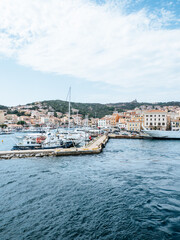 Port of La Maddalena city on Sardinia, Italy