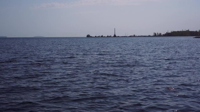 onega lake in the early summer morning