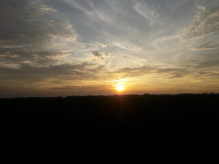 sunset over the river