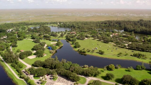 `Aerial shot Markham Park Sunrise Florida USA