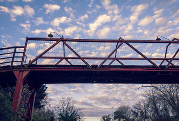 Red Bridge with Sky