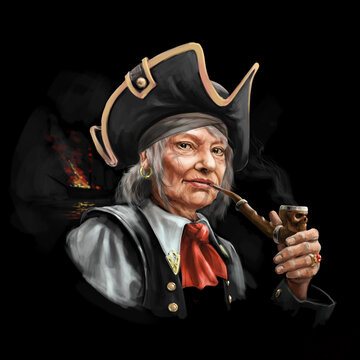 pirate with smoking pipe