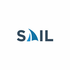 Logotype of Sail with letter A as Boat Ship Word Mark logo design