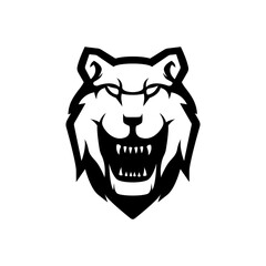 Wolf mascot logo silhouette version