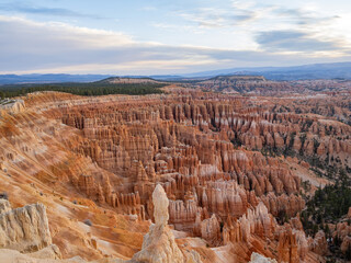 Beautiful sunrise of the Inspiration Point of Bryce Canyon National Park