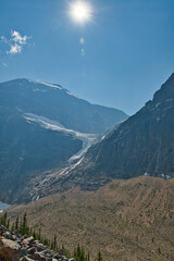 A view of Angel glacier on Mt. Edith Cavell.   Jasper AB Canada 
