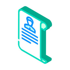 death certificate isometric icon vector. death certificate sign. isolated symbol illustration