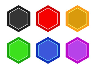 Set of hexagon with different colours.