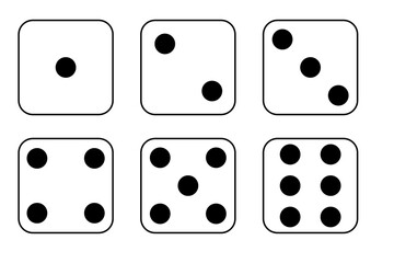 Vector illustration of dice faces.