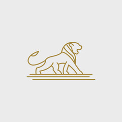 lion logo with elegant and luxurious lines vector template