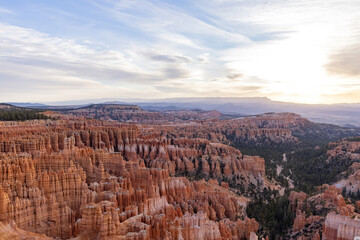 Beautiful sunrise of the Inspiration Point of Bryce Canyon National Park