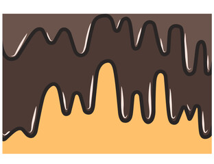 chocolate dripping on orange background