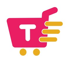 Trolley logo T concept. trolley logo. shopping logo. shopping cart logo. trolley icon fast.
