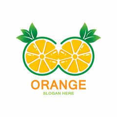 fresh orange fruit logo icon vector, lime slice