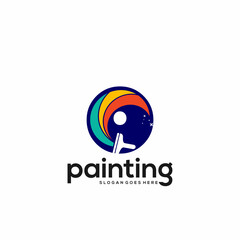 O letter logo and paint drop design combination, Colorful logo template art