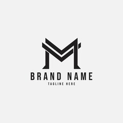 Simple letter M, MV logo design