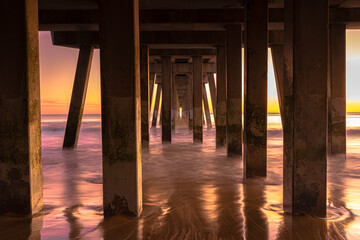 Jennette's Fishing Pier in Nags Head , North Carolina at sunrise.