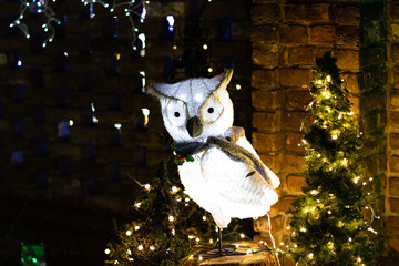 Lighted Owl Decoration for Christmas outdoor.