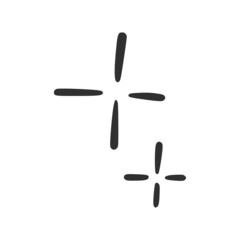 Hand drawn black star element. Comic doodle sketch style. Star icon. Isolated vector illustration.