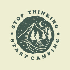 camping vector illustration. camp logo design. mountain vector.